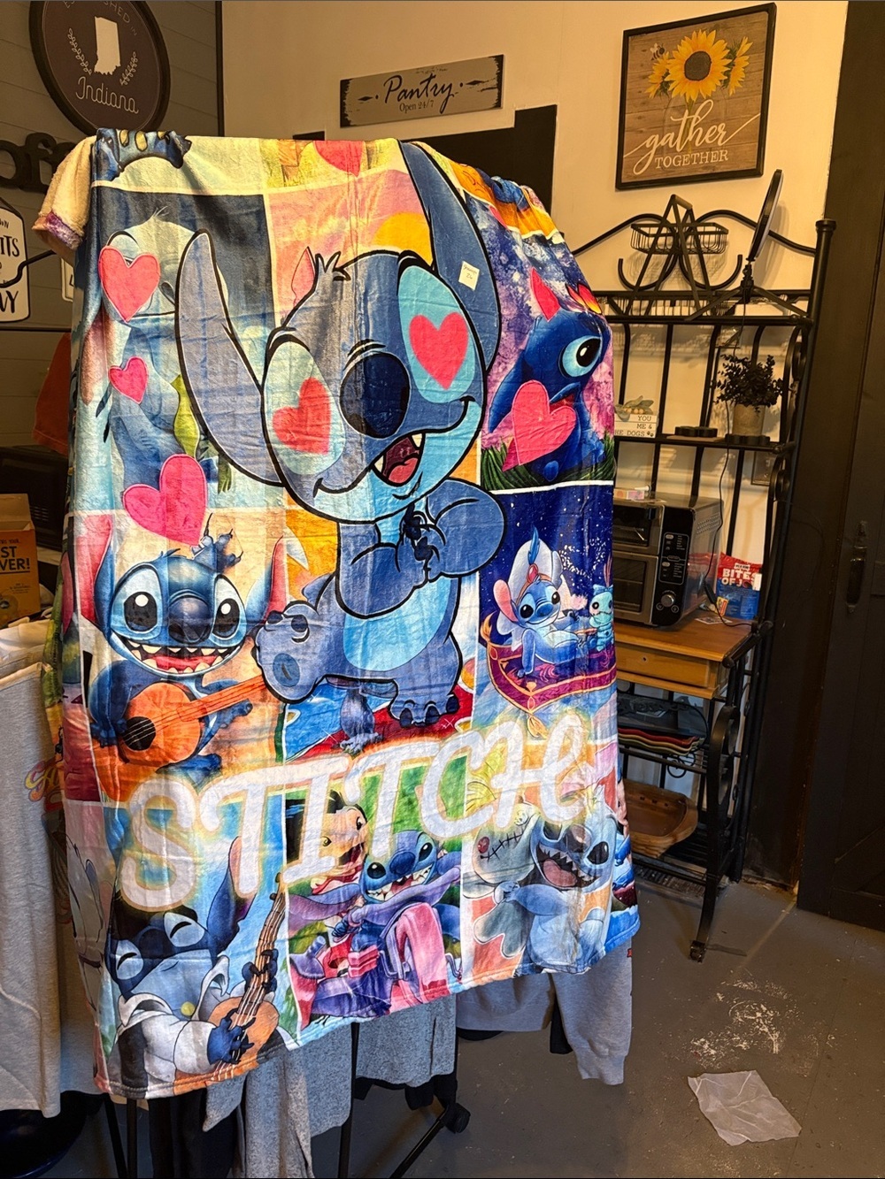 Disney Stitch Plush Throw Blanket - Colorful Multi